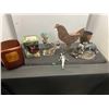 Image 1 : Assorted home décor items including desk clock, ornaments and more