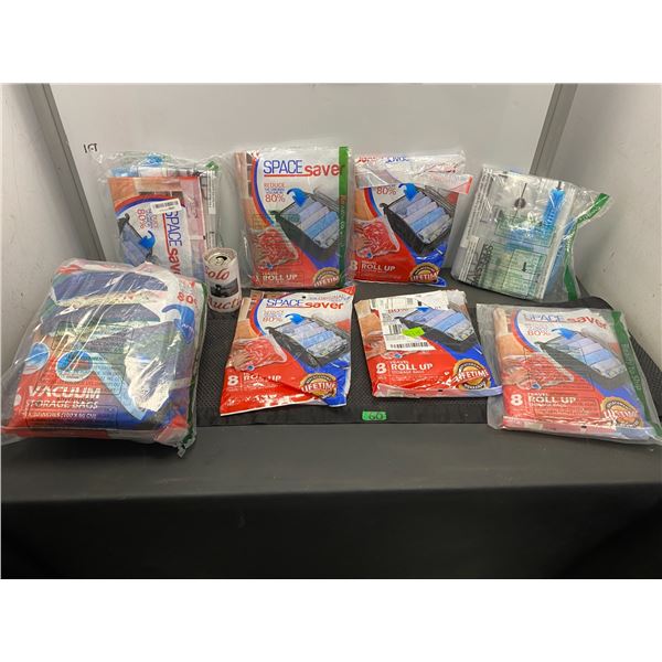 Lot of 8 travel roll up storage bags for space saving while travelling
