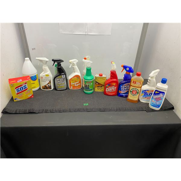 Lot of household cleaning items