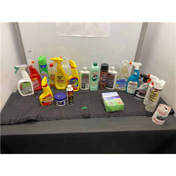 Lot of household cleaning items