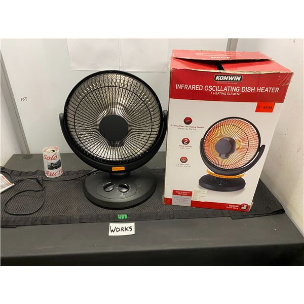 Konwin brand infrared oscillating dish shaped space heater