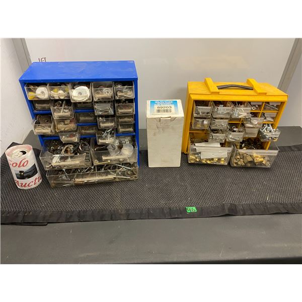 2 Tool boxes full of nuts, bolts, screws and other fasteners