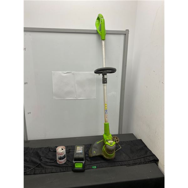 Cordless string trimmer with battery and charger