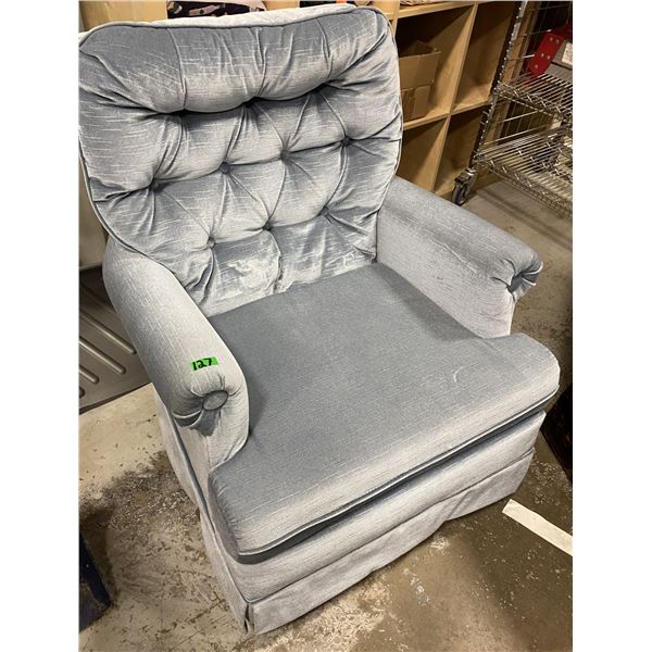 Tufted plush swivel rocking accent chair