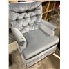 Image 1 : Tufted plush swivel rocking accent chair