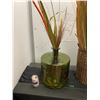 Image 2 : Home décor items including large glass vase and basket with decorative grasses