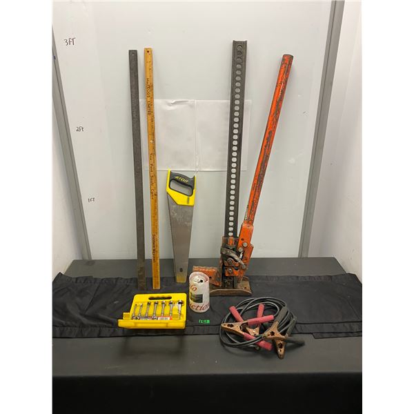 High lift jack, hand saw and other hand tools