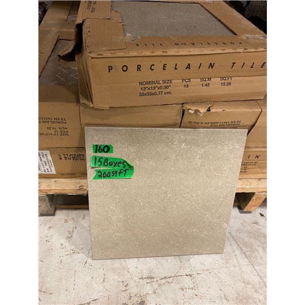 15 Boxes of porcelain floor tiles 13" x 13" 200 sq. ft