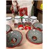 Image 3 : Lot of new assorted Christmas dishes & Décor items, including a wooden santa
