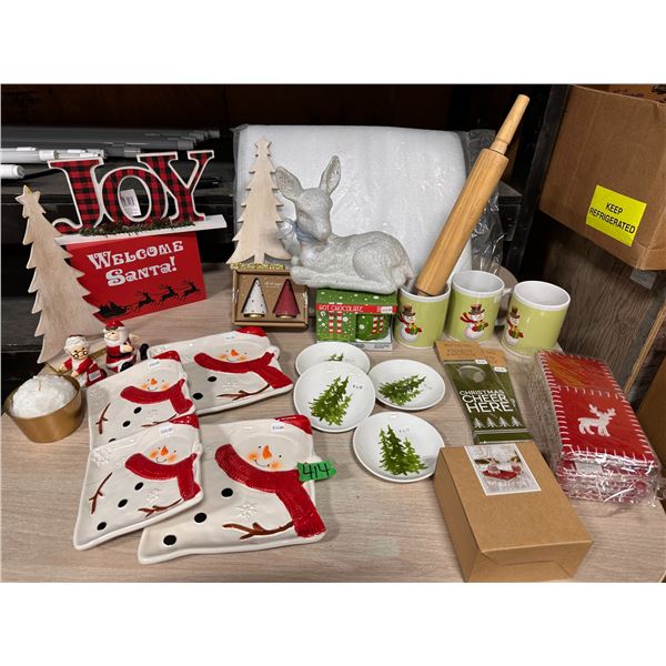 Lot of new Christmas dishes/ ornaments/signs