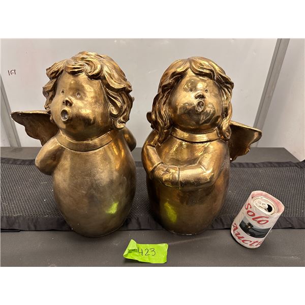 2 singing angel ornaments