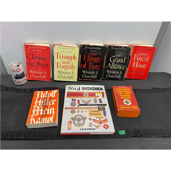 Selection of Winston Churchill books and books about WW2