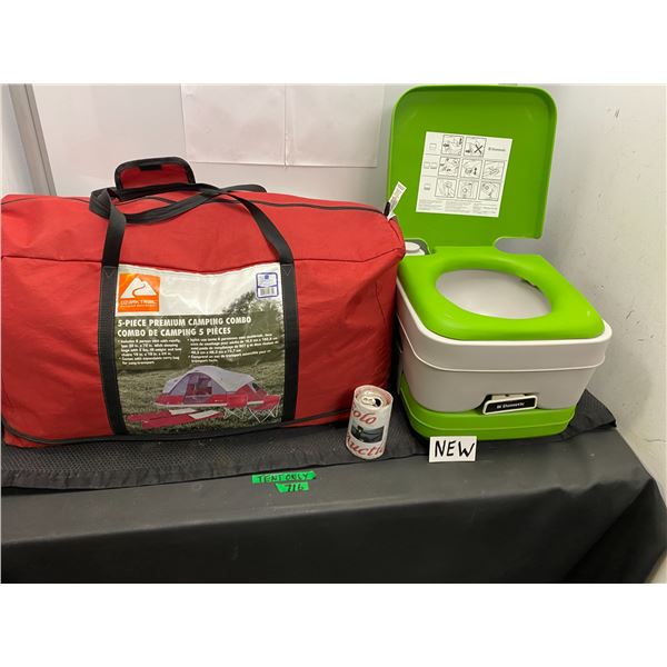 6 man tent (tent only) and camping toilet