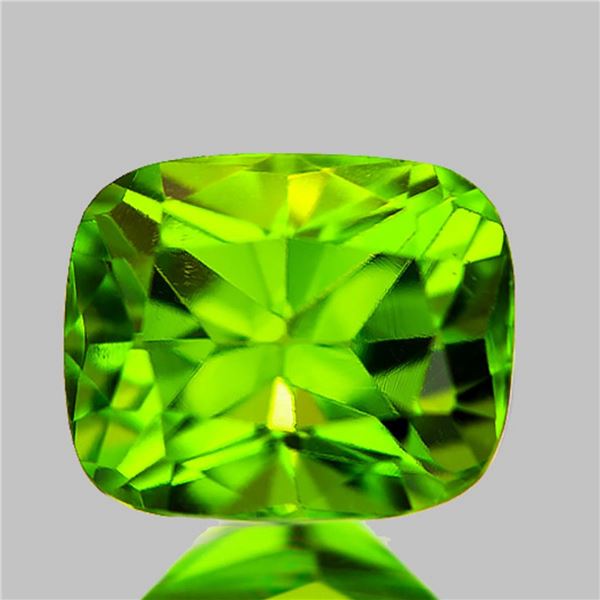 Natural Cushion Green Peridot 9.45 Cts  [VVS]
