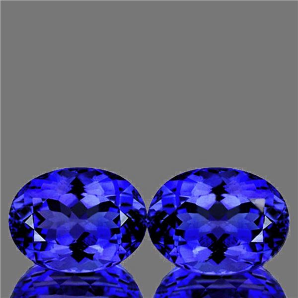 Natural  Purple Blue Tanzanite Pair  [Flawless-VVS]