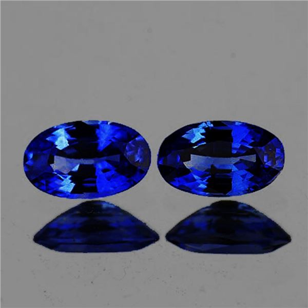 Natural Intense Blue Sapphire Pair [Flawless-VVS]