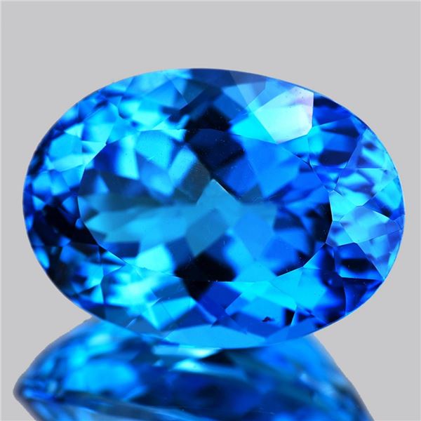 Natural Swiss Blue Topaz 15x11 MM {Flawless-VVS1}