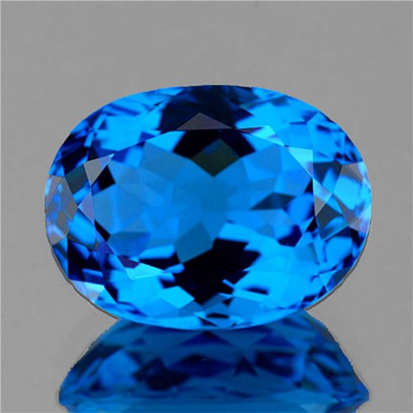 Natural Oval Swiss Blue Topaz [Flawless-VVS]