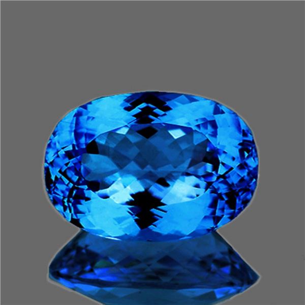 Natural Oval Swiss Blue Topaz [Flawless-VVS]