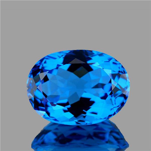 Natural Oval Swiss Blue Topaz [Flawless-VVS]
