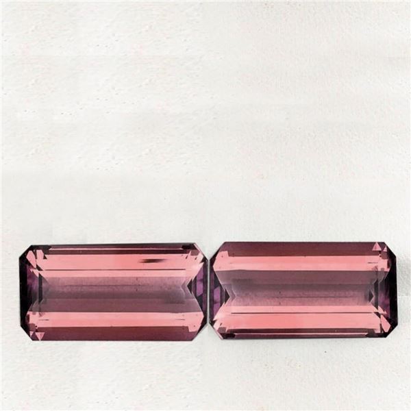 Natural Padparadscha Pink Tourmaline Pair {Flawless-VVS}