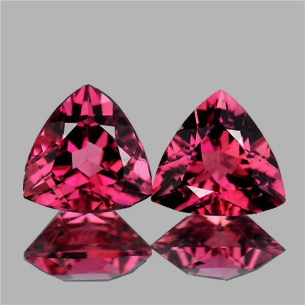 Natural Trillion Pink Tourmaline Pair {Flawless-VVS}