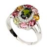 Image 2 : Natural Multi Color Tourmaline Ring