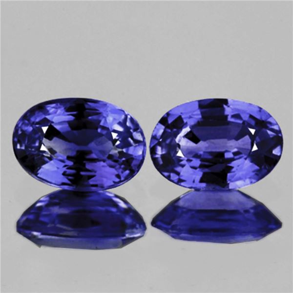 Natural Purple Blue  Sapphire Pair {Flawless-VVS}