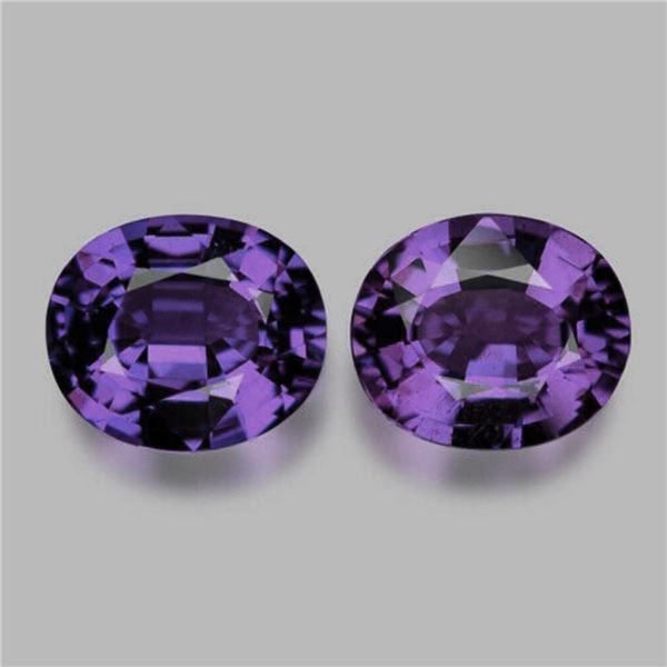 Natural Bluish/Violet Sapphire Pair  {Flawless-VVS}