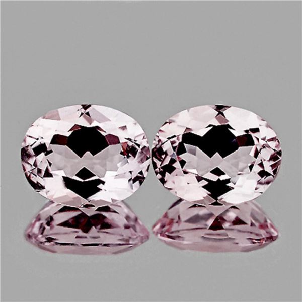 Natural Unheated Light Pink Morganite [Flawless-VVS] Pair