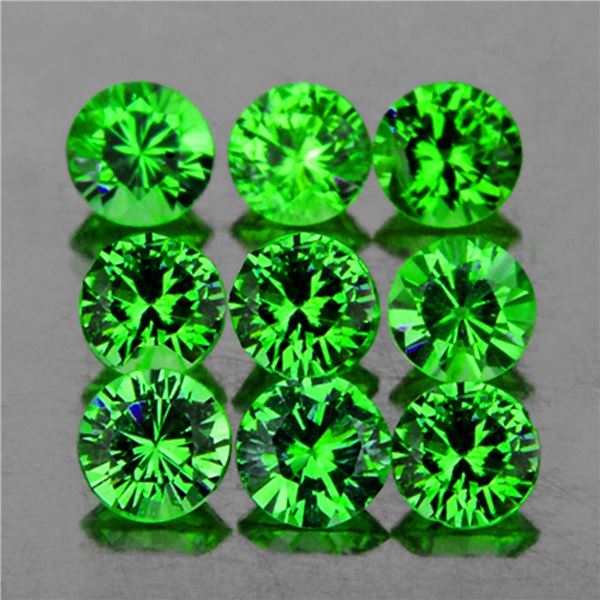 Natural Green Tsavorite Garnet 9 Pcs {Flawless-VVS}