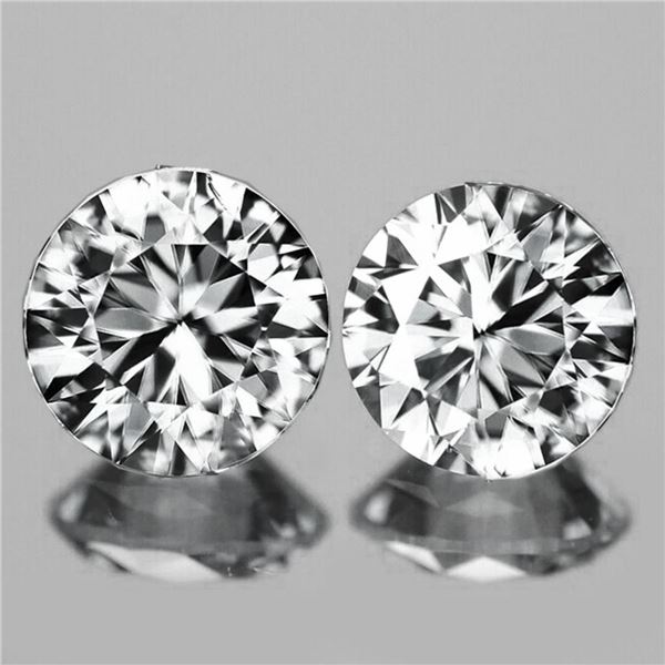 Natural Colorless Cambodian White Zircon Pair {Flawless-VVS1}