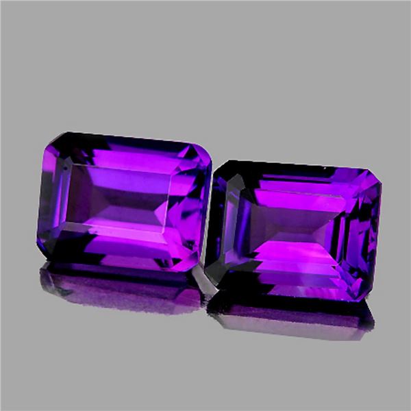 Natural Brazil Purple Amethyst 22x15 MM Pair (Flawless-VVS1}