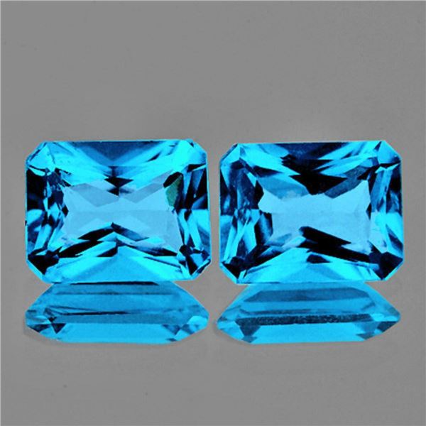 Natural Baby Swiss Blue Topaz Pair  [Flawless-VVS]