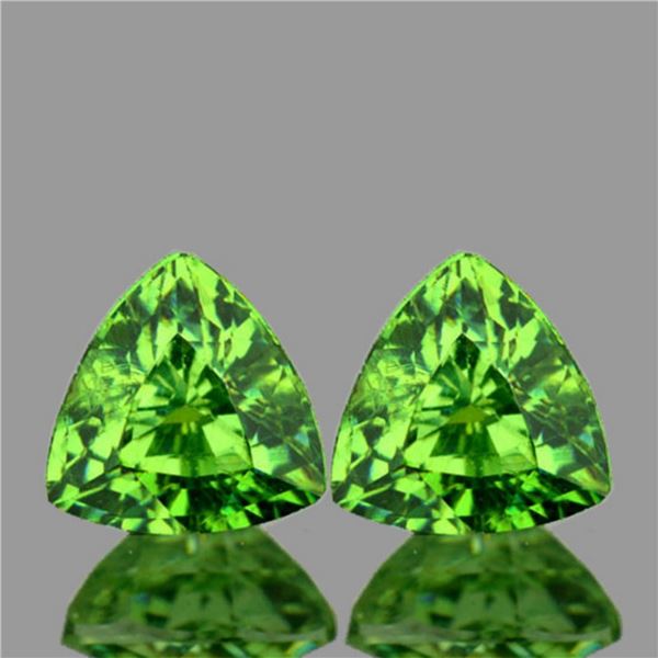 Natural Rare Green Demantoid Pair {Flawless-VVS}