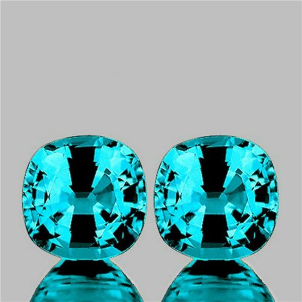 Natural Cambodian Blue Zircon Pair - FL/VVS