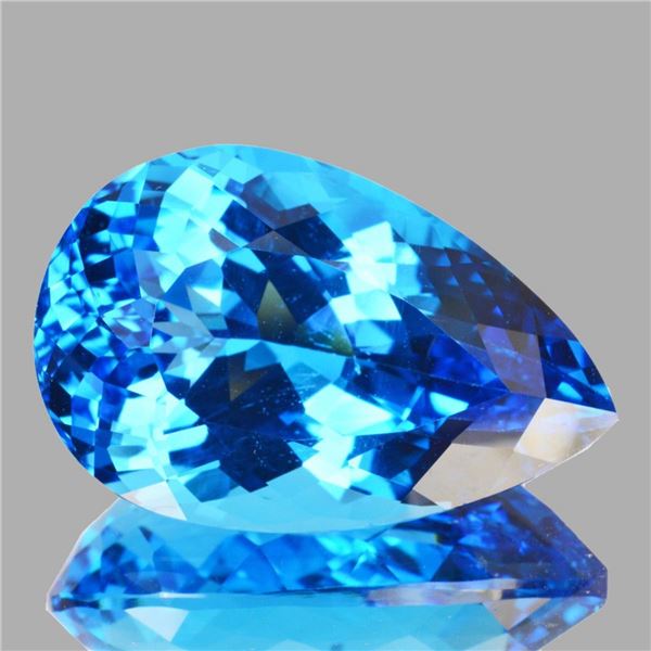 Natural AAA Brazil Swiss Blue Topaz 34 Cts  {Flawless-VVS}