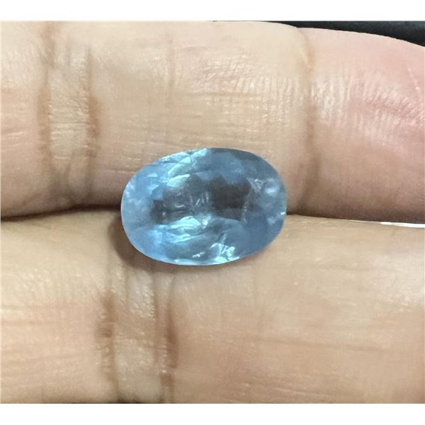 Natural Untreated Oval Blue Aquamarine 6.15 Cts