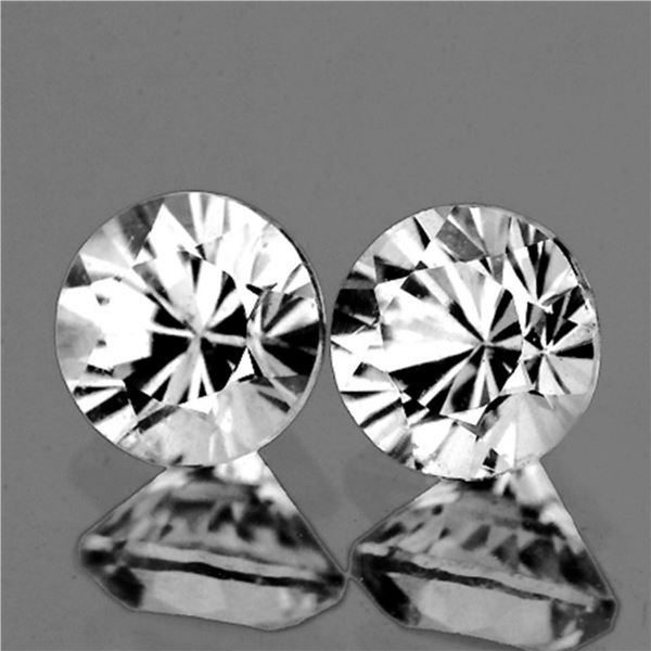 Natural Colorless White Sapphire Pair [Flawless-VVS]