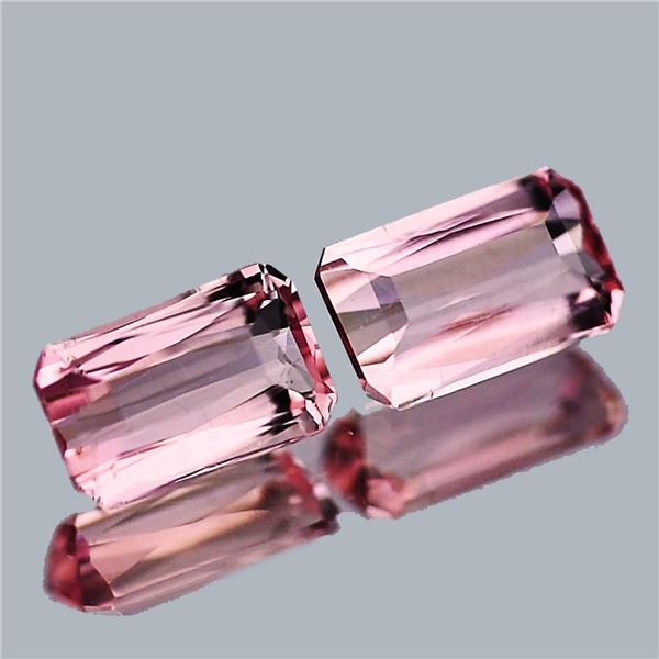 Natural Padparadscha Pink Tourmaline Pair {Flawless-VVS}