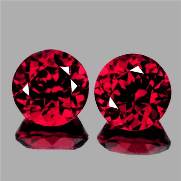 Natural Cherry Red Rhodolite Garnet Pair {Flawless-VVS1}