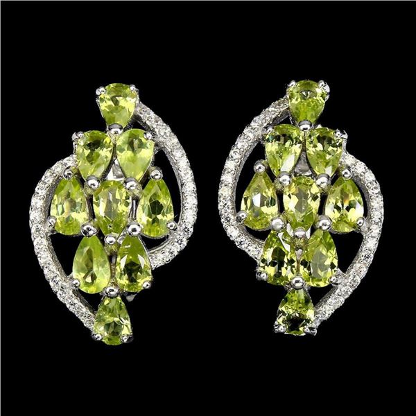 Natural Unheated Peridot Earrings