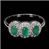 Image 1 : Natural Oval Colombian  Emerald Ring