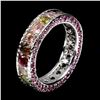 Image 1 : Natural Tourmaline Rhodolite Garnet Eternity Ring
