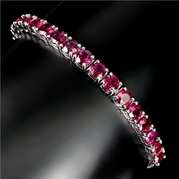 Natural Pink Raspberry Rhodolite Garnet  Bracelet