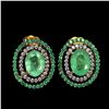 Image 1 : Natural Colombian Green Emerald Earrings