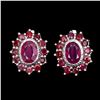 Image 1 : Natural Pigeon Blood Red Ruby Earrings