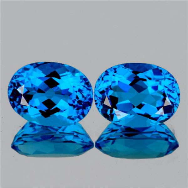 Natural Intense Swiss Blue TopazPair {Flawless-VVS}