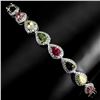 Image 1 : Natural Multi Color Pear Tourmaline Bracelet