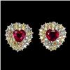 Image 1 : Natural Red Ruby &  Sapphire Earrings